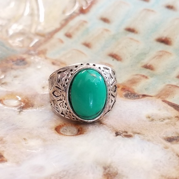 Faux Turquoise Ring - Picture 1 of 6